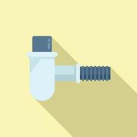 Service drain icon flat vector. Water pipeline vector