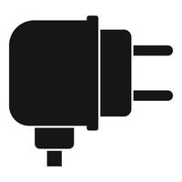 icono de adaptador de cargador vector simple. bateria cargada