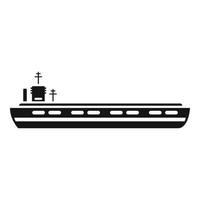 icono de portaaviones de vuelo vector simple. barco de la Armada