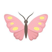 Kid butterfly icon flat isolated vector