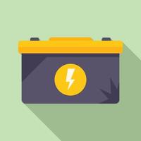 Car battery trash icon flat vector. Waste rubbish vector