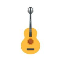 Mexican traditional guitar icon flat isolated vector