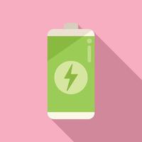 Battery energy icon flat vector. Care home vector