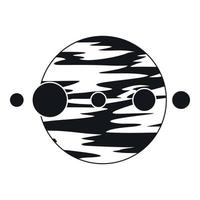 Planet and moons icon, simple style vector