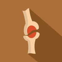 icono de la articulación de la rodilla, tipo plano vector