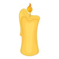 Paraffin candle icon, cartoon style vector