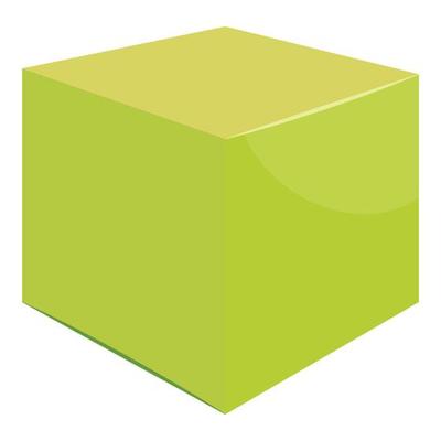 Cube icon, cartoon style