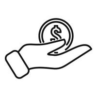 Keep payment icon outline vector. Money transfer vector