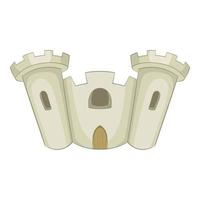 Ancient castle icon, cartoon style vector