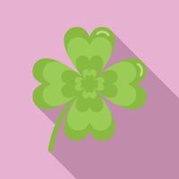 Silhouette clover icon flat vector. Irish luck vector