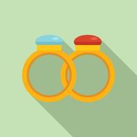 Event rings icon flat vector. Work plan vector