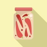 Can jar icon flat vector. Food pickle vector