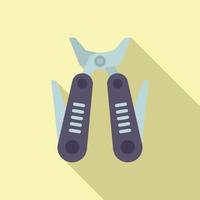 Utility multitool icon flat vector. Camping kit vector