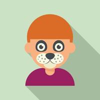 Lion face painting icon flat vector. Kid mask vector