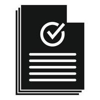 icono de documento aprobado vector simple. marca de certificado