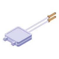 Handle waffle maker icon isometric vector. Iron machine vector