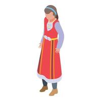 Macedonia woman icon isometric vector. Travel tourism vector