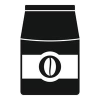 vector simple del icono del paquete de granos de café. taza de café