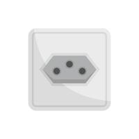 Type J power socket icon flat isolated vector