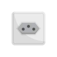 Type J power socket icon flat isolated vector