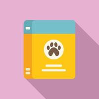 Carton box food dog icon flat vector. Animal pet vector