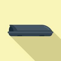 Load car box icon flat vector. Trunk cargo vector