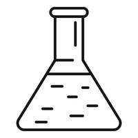 Flask laboratory icon outline vector. Gmo food vector