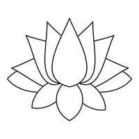 Lotus icon, outline style vector