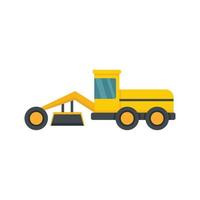 Grader machine building icon flat isolated vector