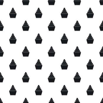 Cupcake pattern, simple style vector