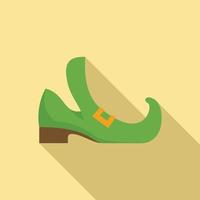 Leprechaun boot icon flat vector. Gold irish boot vector