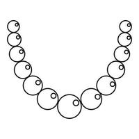 icono de collar de perlas, estilo de esquema vector