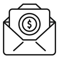 Monetize mail icon outline vector. Mobile audience vector