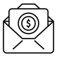 Monetize mail icon outline vector. Mobile audience vector