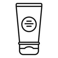 vector de contorno de icono de tubo de crema para pies. cosmético para la piel