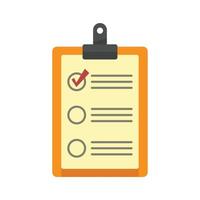 Parcel checklist icon flat isolated vector