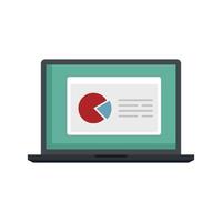 Business laptop icon flat isolated vector
