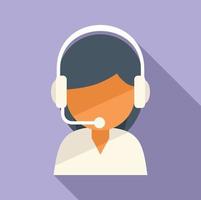 Call center agent icon flat vector. Service support vector