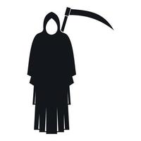 Death with scythe icon, simple style vector