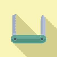 Army tool icon flat vector. Knife multitool vector