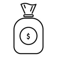 Bank money bag icon outline vector. Digital finance vector