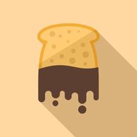 Chocolate paste bread icon flat vector. Spread jar vector