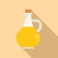 Canola oil glass bottle icon flat vector. Plant seed vector