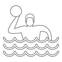 Water polo player icon, simple style vector