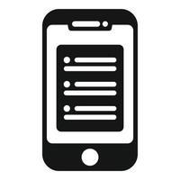 vector simple de icono de tarea de smartphone. reporte de trabajo