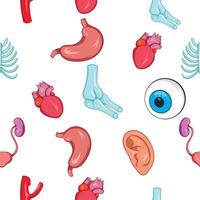 Internal organs pattern, cartoon style vector