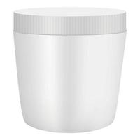 White plastic cosmetic container mockup vector