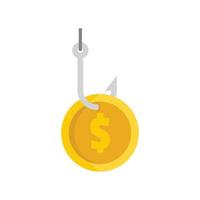Fraud money hook icon flat isolated vector