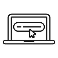 Laptop subscribe icon outline vector. Email message vector