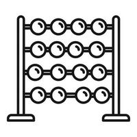 vector de contorno de icono de ábaco matemático. calculadora de juguete